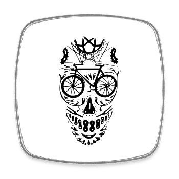 Bicycle face - Square fridge magnet - white - Front