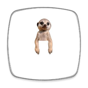 Erdmännchen Meerkat Brusttasche Pocket Bestseller - Viereckiger Kühlschrankmagnet - Weiß - Vorne