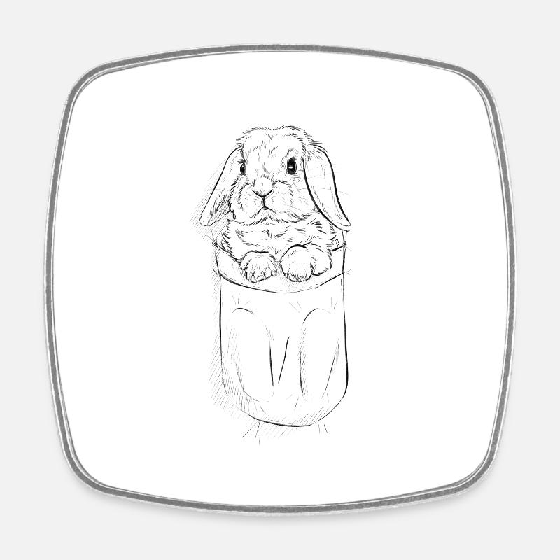 Ram Rabbit in Bag - Square fridge magnet - white
