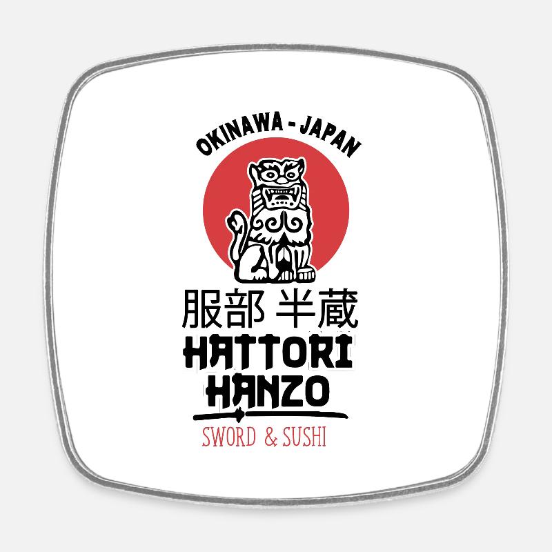 hattori hanzo okinawa - Square fridge magnet - white