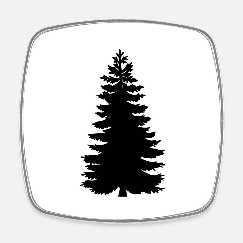 Tree. Fir. Spruce. - Square fridge magnet - white