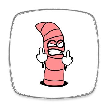 Evil worm design - Square fridge magnet - white - Front