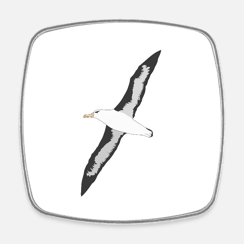Black-browed albatrosses - Square fridge magnet - white