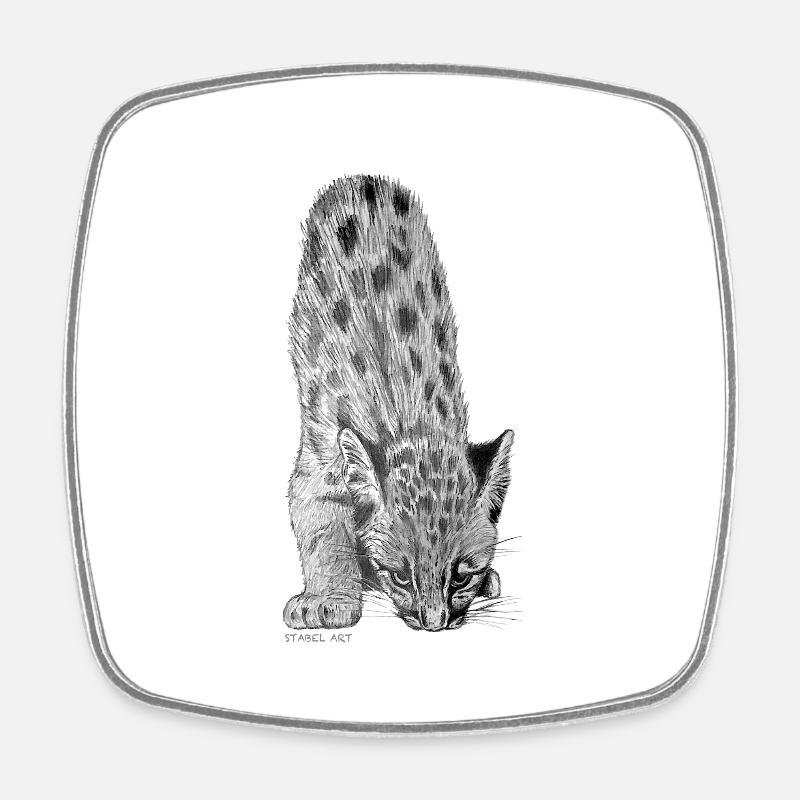 Mountain lion - Square fridge magnet - white