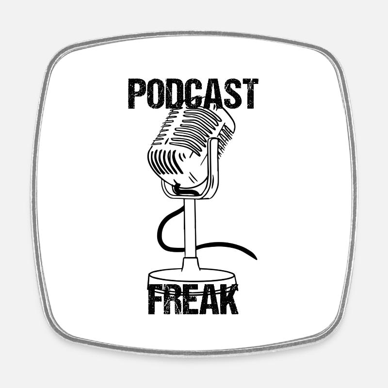 Podcast Freak Podcaster - Square fridge magnet - white