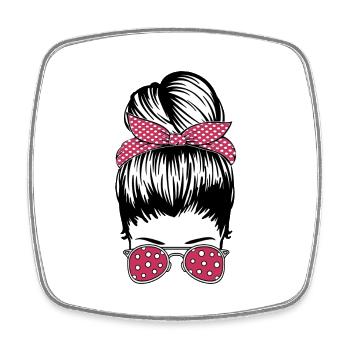Retro Rockabilly Girl Gift - Square fridge magnet - white - Front