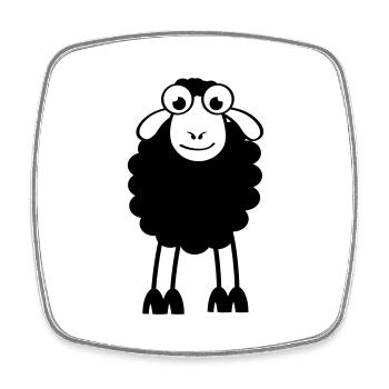 Schafe, weiße oder schwarze Schafe. Träumen oder schlafen - Viereckiger Kühlschrankmagnet - Weiß - Vorne