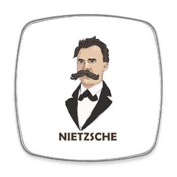 Nietzsche - Viereckiger Kühlschrankmagnet - Weiß - Vorne