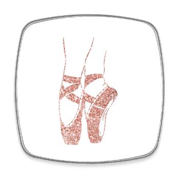 Ballerina Ballettschuhe Cool Toe Tanzen Pointe - Viereckiger Kühlschrankmagnet - Weiß - Vorne