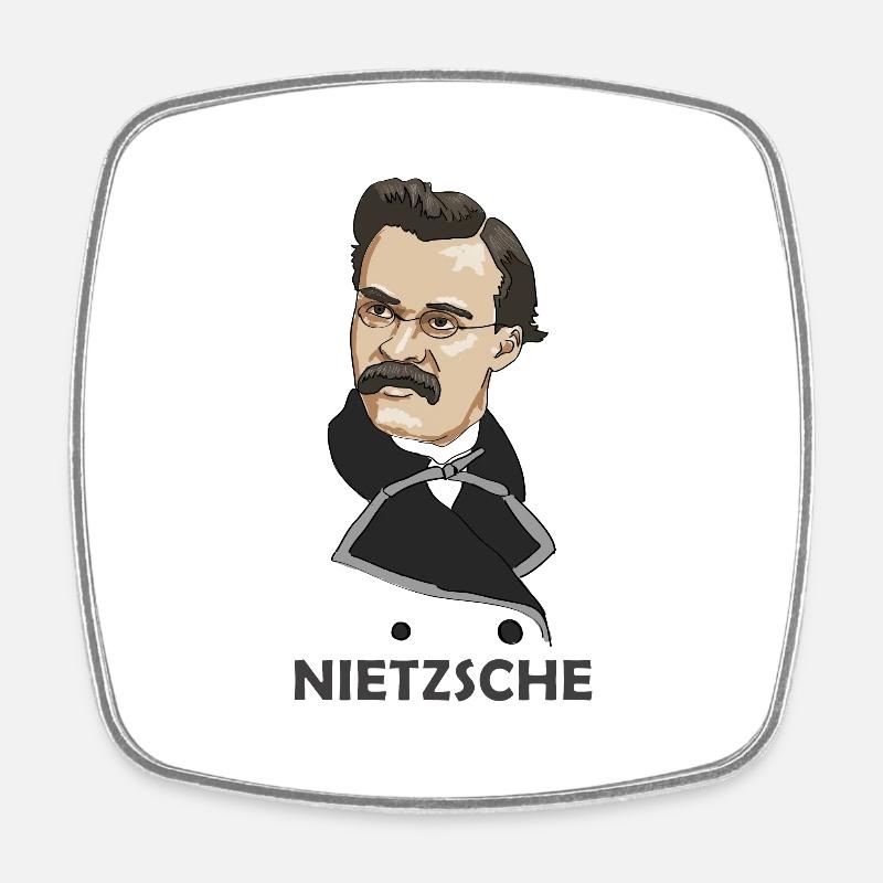 Nietzsche - Square fridge magnet - white