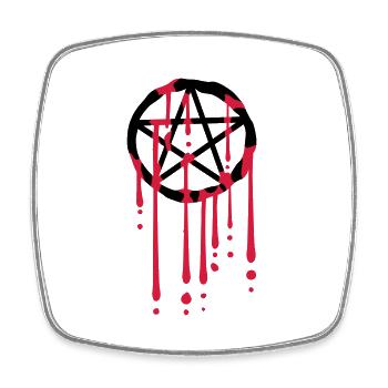 Blood drops pentagram - Square fridge magnet - white - Front