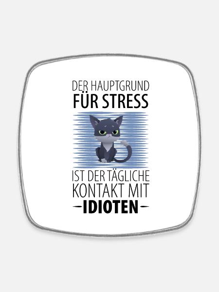 Gestresste Idioten - Viereckiger Kühlschrankmagnet - Weiß