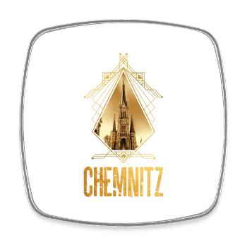 Chemnitz Allemagne Ville Skyline Gold Love - Magnet carré - blanc - Devant