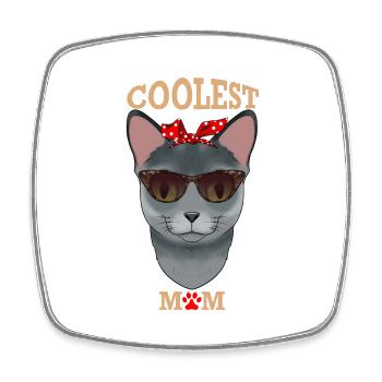 Chat bleu russe Maman I Chat le plus cool Maman I Russe - Magnet carré - blanc - Devant