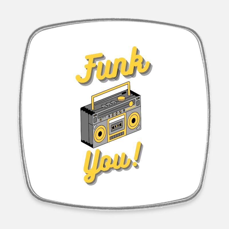 Funk You - Square fridge magnet - white