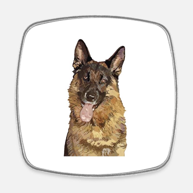 Deutscher Schäferhund - Viereckiger Kühlschrankmagnet - Weiß