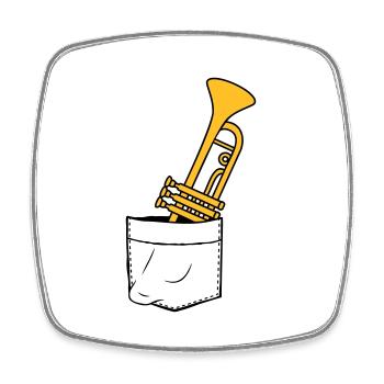 Chest bag trumpet on the go - Square fridge magnet - white - Front
