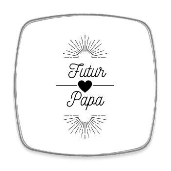 Futur Papa - Magnet carré - blanc - Devant