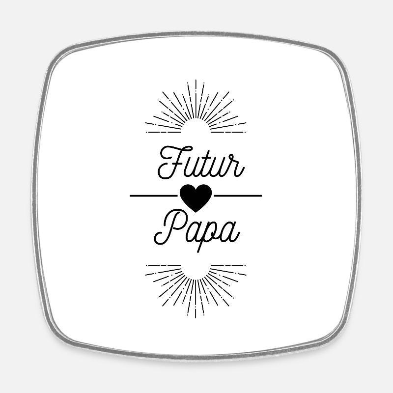Futur Papa - Magnet carré - blanc
