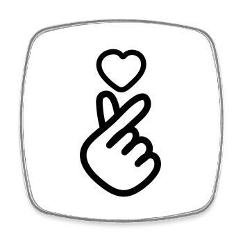 Emoji coeur - Magnet carré - blanc - Devant