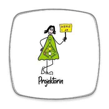 Projektorin - Viereckiger Kühlschrankmagnet - Weiß - Vorne