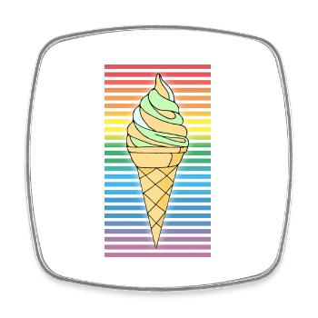 Eis - Viereckiger Kühlschrankmagnet - Weiß - Vorne