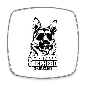 GERMAN SHEPHERD coolest dog ever Dog saying dogs - Square fridge magnet - white - Front
