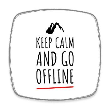 Keep Calm And Go Offline. Wandern Design - Viereckiger Kühlschrankmagnet - Weiß - Vorne
