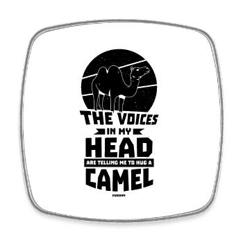 The Voices In My Head Are Telling Me To Hug A Came - Viereckiger Kühlschrankmagnet - Weiß - Vorne