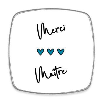 MERCI. THANKS. THANK YOU. ANNIVERSAIRE. NAISSANCE. - Magnet carré - blanc - Devant