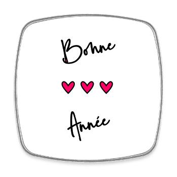 BONNE ANNEE. SAINT SYLVESTRE. NOUVELLE ANNÉE - Magnet carré - blanc - Devant