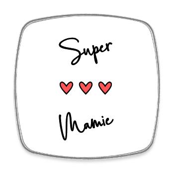 FÊTE DES MÈRES. BONNE FÊTE MAMIE. JE T'AIME MAMIE. - Magnet carré - blanc - Devant