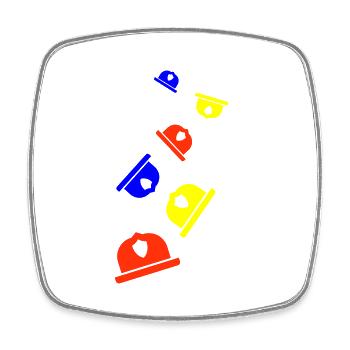 Firefighter helmet - Square fridge magnet - white - Front