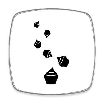 Muffin Silhouette icon - Viereckiger Kühlschrankmagnet - Weiß - Vorne