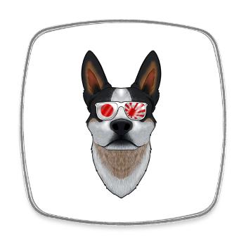 Australian Cattle Dog Japan Sunglasses I Japanese - Square fridge magnet - white - Front
