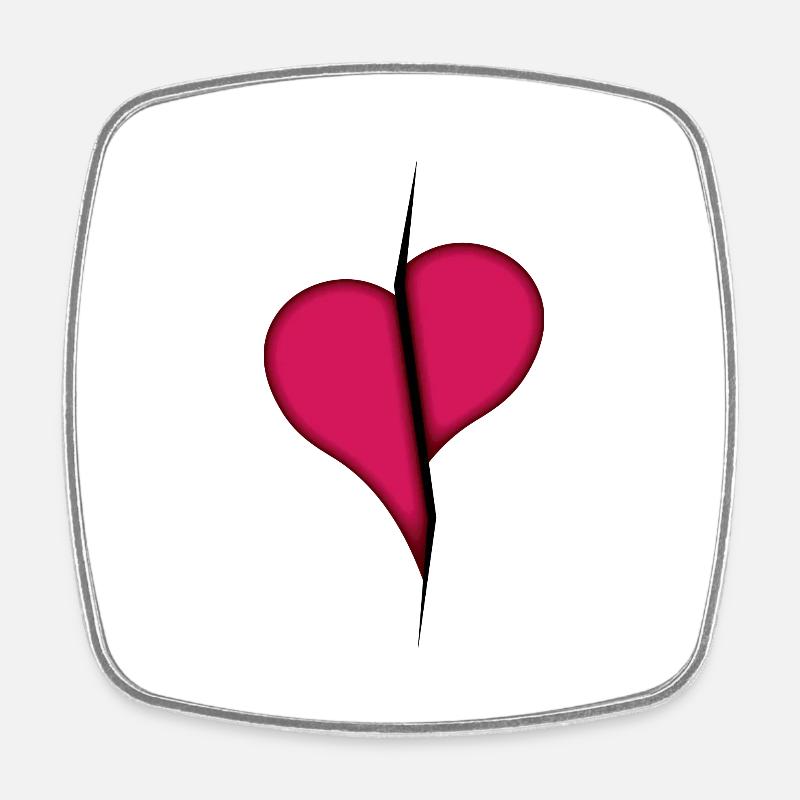 Broken Heart - Square fridge magnet - white