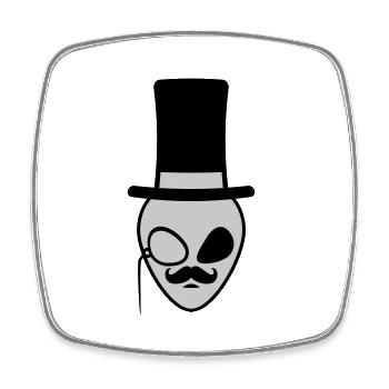 Face Sir Alien Gentlemen - Magnet carré - blanc - Devant