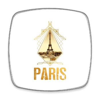 Paris France Ville Skyline Gold Home Amour - Magnet carré - blanc - Devant