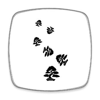 Bonsai icon Symbol - Viereckiger Kühlschrankmagnet - Weiß - Vorne