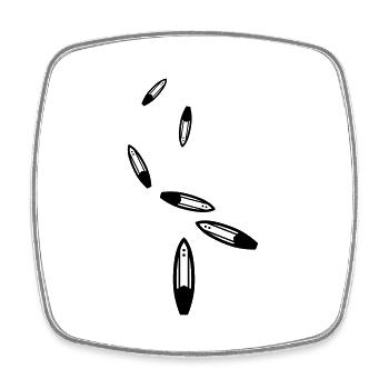 Surfbrett icon symbol - Viereckiger Kühlschrankmagnet - Weiß - Vorne