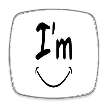 I'm smiling Face - Magnet carré - blanc - Devant
