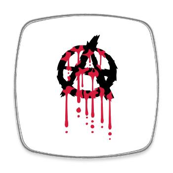 Logo Anarchie Blut Tropfen - Viereckiger Kühlschrankmagnet - Weiß - Vorne