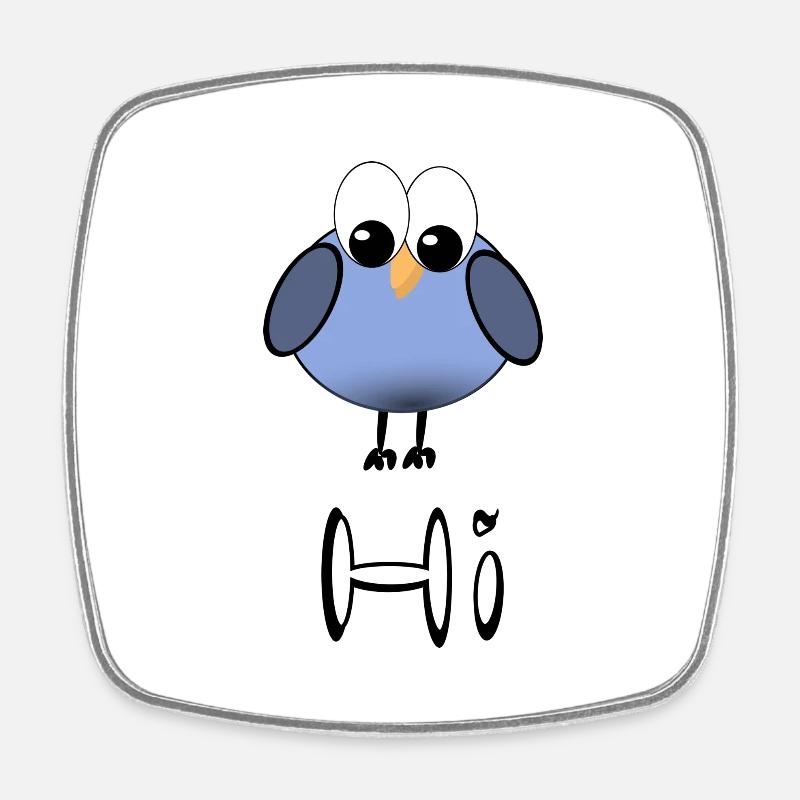 kleiner Vogel - Viereckiger Kühlschrankmagnet - Weiß