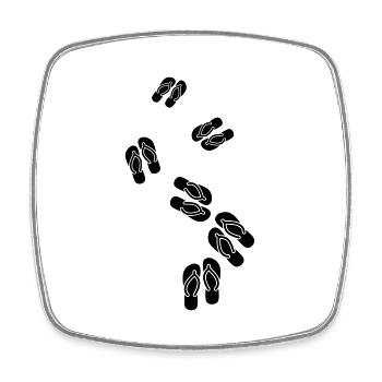Flip-flops icon - Square fridge magnet - white - Front