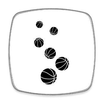 Basketball symbol - Viereckiger Kühlschrankmagnet - Weiß - Vorne