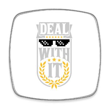 Traitez-le Laurel Wreath - Magnet carré - blanc - Devant