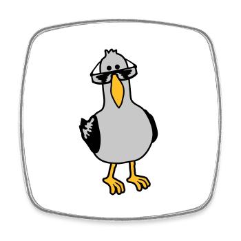 Cool View Seagull Sunglasses - Square fridge magnet - white - Front