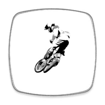 BMX Rennsport - Viereckiger Kühlschrankmagnet - Weiß - Vorne