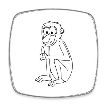Monkey comic animal - Square fridge magnet - white - Front