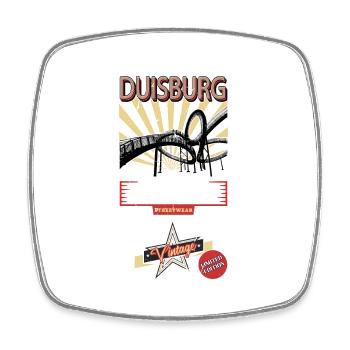 Duisburg Deutschland Stadt Skyline Vintage Retro - Viereckiger Kühlschrankmagnet - Weiß - Vorne